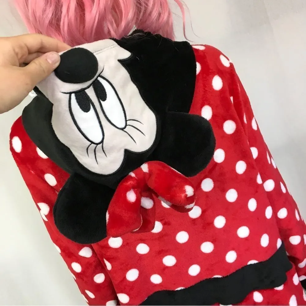 NEW Disney Minnie Mouse Fleece Hooded Onesie Sleepwear Costume 2X - Picture 4 of 13